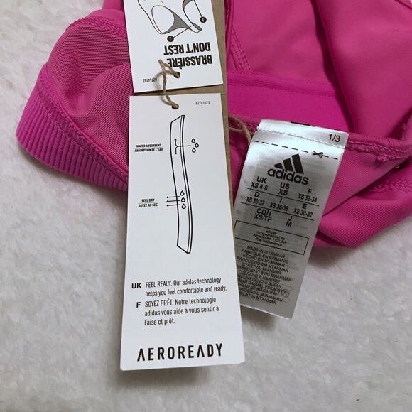 Adidas NWT Bright Pink Sports Bra Women XS - Picture 8 of 10